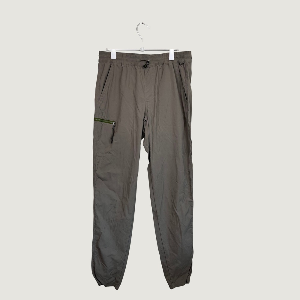 REI Co-op Mens Hiking Joggers Taupe Gray Elastic Waist Utility Pants M Tall